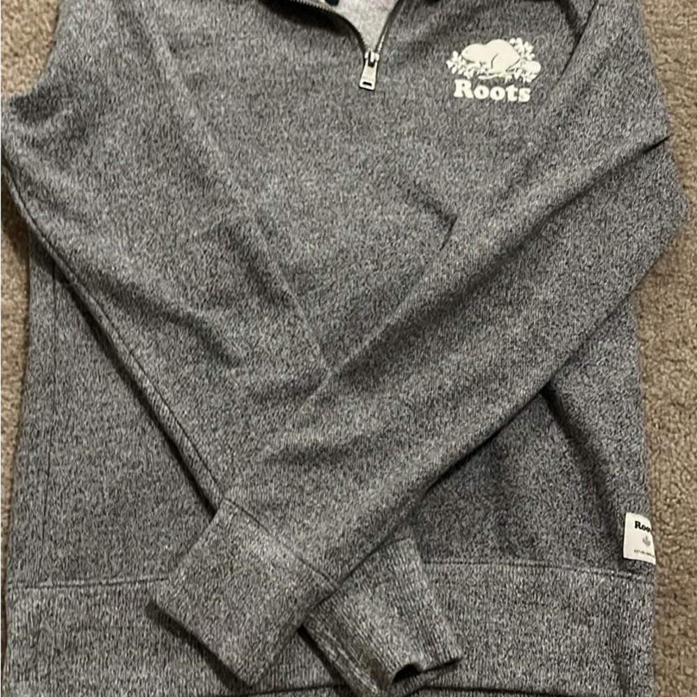 Roots Gray Quarter-Zip Sweater
